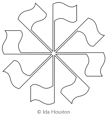 Flag Array by Ida Houston. This image demonstrates how this computerized pattern will stitch out once loaded on your robotic quilting system. A full page pdf is included with the design download.