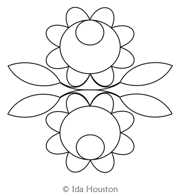 Flower Power Block 3 by Ida Houston. This image demonstrates how this computerized pattern will stitch out once loaded on your robotic quilting system. A full page pdf is included with the design download.