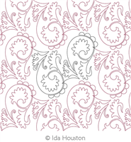 French Flip Paisley by Ida Houston. This image demonstrates how this computerized pattern will stitch out once loaded on your robotic quilting system. A full page pdf is included with the design download.