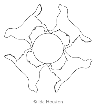 Golden Retriever Block 1 by Ida Houston. This image demonstrates how this computerized pattern will stitch out once loaded on your robotic quilting system. A full page pdf is included with the design download.