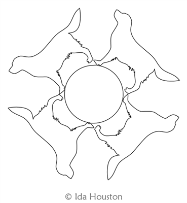 Golden Retriever Block 2 by Ida Houston. This image demonstrates how this computerized pattern will stitch out once loaded on your robotic quilting system. A full page pdf is included with the design download.