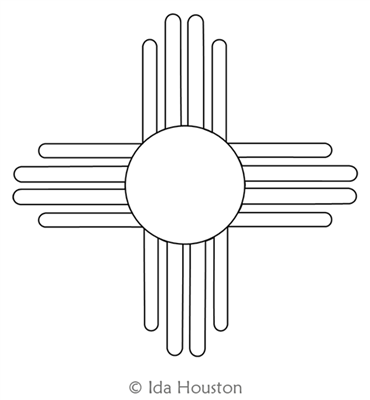 Indigenous Dreams Zia Motif by Ida Houston. This image demonstrates how this computerized pattern will stitch out once loaded on your robotic quilting system. A full page pdf is included with the design download.