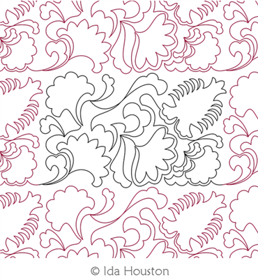 Jacobean Garden Panto by Ida Houston. This image demonstrates how this computerized pattern will stitch out once loaded on your robotic quilting system. A full page pdf is included with the design download.