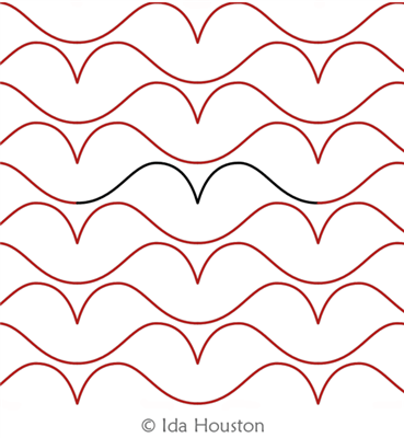 Luscious Lips by Ida Houston. This image demonstrates how this computerized pattern will stitch out once loaded on your robotic quilting system. A full page pdf is included with the design download.