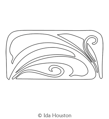 Nouveau Foliage Motif by Ida Houston. This image demonstrates how this computerized pattern will stitch out once loaded on your robotic quilting system. A full page pdf is included with the design download.