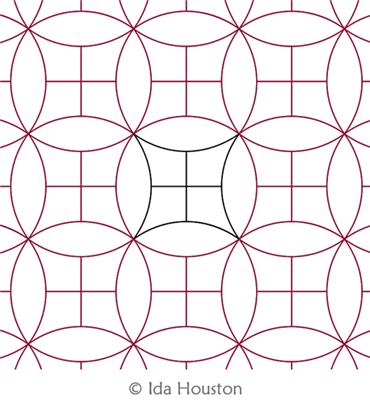 Orange Peel Plaid E2E by Ida Houston. This image demonstrates how this computerized pattern will stitch out once loaded on your robotic quilting system. A full page pdf is included with the design download.