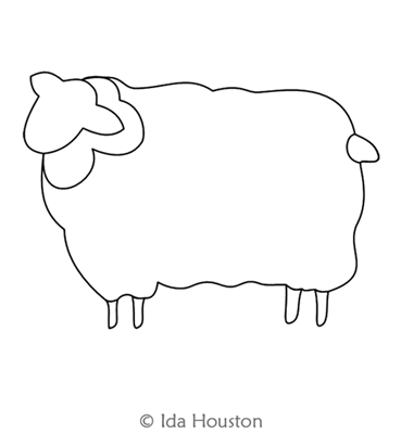 Primitive Sheep by Ida Houston. This image demonstrates how this computerized pattern will stitch out once loaded on your robotic quilting system. A full page pdf is included with the design download.