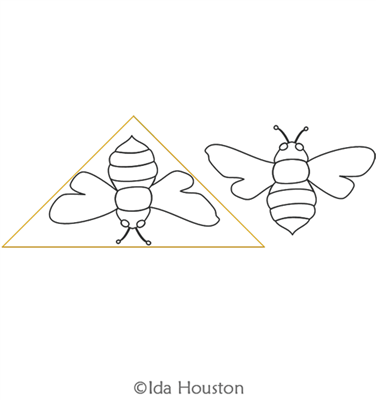 Quilting Bee Triangle Motif by Ida Houston. This image demonstrates how this computerized pattern will stitch out once loaded on your robotic quilting system. A full page pdf is included with the design download.