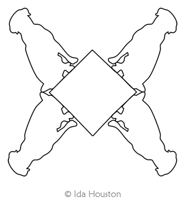 Sitting Dog Block 1 by Ida Houston. This image demonstrates how this computerized pattern will stitch out once loaded on your robotic quilting system. A full page pdf is included with the design download.