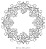 Spades Wreath by Ida Houston. This image demonstrates how this computerized pattern will stitch out once loaded on your robotic quilting system. A full page pdf is included with the design download.