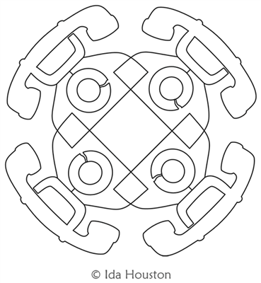 Telephone Line Block 2 by Ida Houston. This image demonstrates how this computerized pattern will stitch out once loaded on your robotic quilting system. A full page pdf is included with the design download.