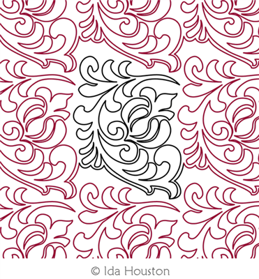 Tranquil Twist Panto 3 by Ida Houston. This image demonstrates how this computerized pattern will stitch out once loaded on your robotic quilting system. A full page pdf is included with the design download.