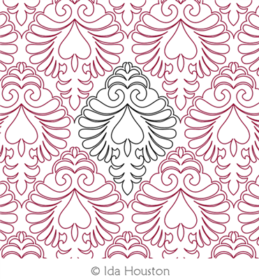 Tranquil Twist Panto 4 by Ida Houston. This image demonstrates how this computerized pattern will stitch out once loaded on your robotic quilting system. A full page pdf is included with the design download.