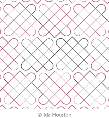 Woven Quatrefoil Panto 2 by Ida Houston. This image demonstrates how this computerized pattern will stitch out once loaded on your robotic quilting system. A full page pdf is included with the design download.