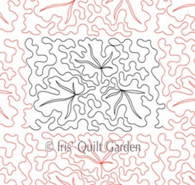 Digital Quilting Design Fig Leaves E2E by Iris QuiltGarden.