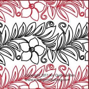 Digital Quilting Design Mandevilla Panto Border by Iris QuiltGarden.