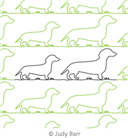 Digital Quilting Design Dachshund Border 2 by Judy Barr.