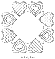 Decorator Heart Block by Judy Barr. This image demonstrates how this computerized pattern will stitch out once loaded on your robotic quilting system. A full page pdf is included with the design download.