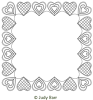 Decorator Heart Frame 1 by Judy Barr. This image demonstrates how this computerized pattern will stitch out once loaded on your robotic quilting system. A full page pdf is included with the design download.