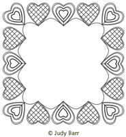 Decorator Heart Frame 2 by Judy Barr. This image demonstrates how this computerized pattern will stitch out once loaded on your robotic quilting system. A full page pdf is included with the design download.