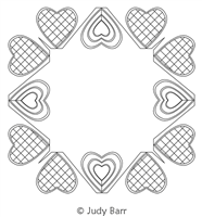 Decorator Heart Frame 3 by Judy Barr. This image demonstrates how this computerized pattern will stitch out once loaded on your robotic quilting system. A full page pdf is included with the design download.