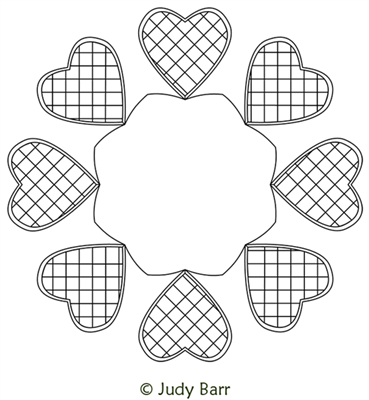 Decorator Heart Wreath 2 by Judy Barr. This image demonstrates how this computerized pattern will stitch out once loaded on your robotic quilting system. A full page pdf is included with the design download.