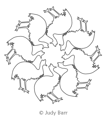 Digital Quilting Design Emu 8 Block by Judy Barr.