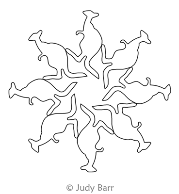 Digital Quilting Design Kangaroo 8 Block by Judy Barr.
