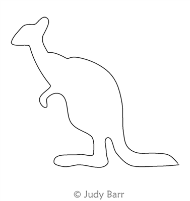 Digital Quilting Design Kangaroo Motif by Judy Barr.