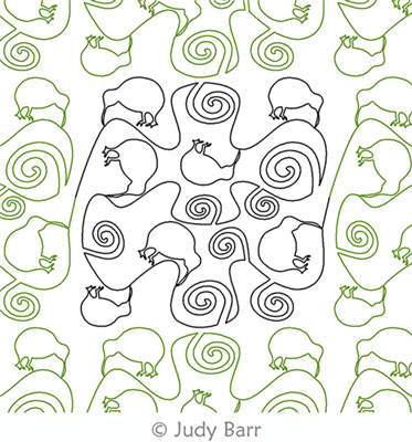 Digital Quilting Design Kiwi and Koru E2E by Judy Barr.