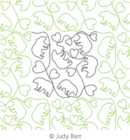 Digital Quilting Design Love My Bears E2E by Judy Barr.