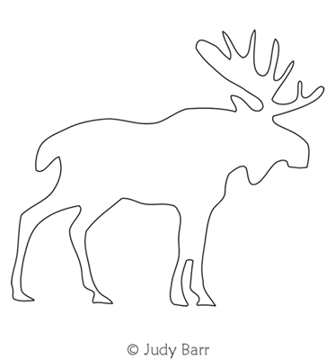 Digital Quilting Design Moose 1 Motif by Judy Barr.