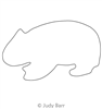 Digital Quilting Design Wombat Motif by Judy Barr.