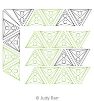 Triangle 2 Border and Corner by Judy Barr. This image demonstrates how this computerized pattern will stitch out once loaded on your robotic quilting system. A full page pdf is included with the design download.