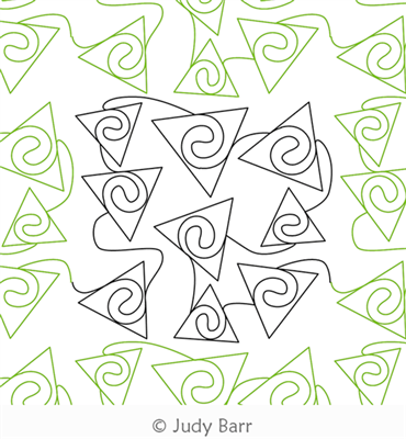 Triangle Swirl E2E by Judy Barr. This image demonstrates how this computerized pattern will stitch out once loaded on your robotic quilting system. A full page pdf is included with the design download.