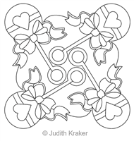 Digital Quilting Design Baby Rattle Block by Judith Kraker.