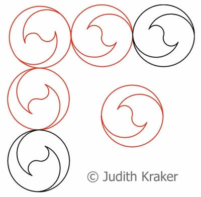 Digital Quilting Design Circle Design Border and Corner by Judith Kraker.