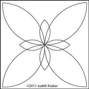 Digital Quilting Design Double Petals Block by Judith Kraker.