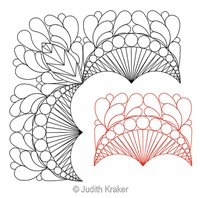 Digital Quilting Design Feathers Circles Lines Border and Corner by Judith Kraker.