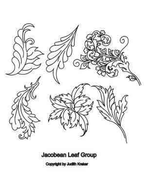 Digital Quilting Design Judith's Jacobean Leaf Group by Judith Kraker.