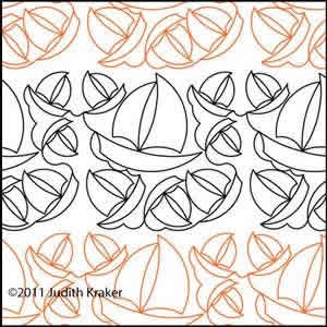Digital Quilting Design Judith's Sailboats by Judith Kraker.