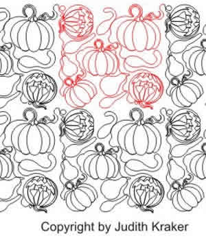 Digital Quilting Design Pumpkins and Gourds Panto by Judith Kraker.