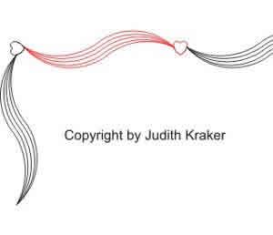 Digital Quilting Design Wavy Lines Heart Border by Judith Kraker.