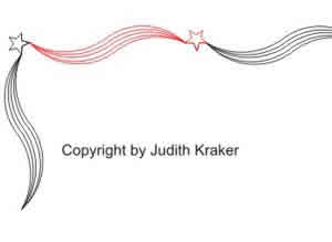Digital Quilting Design Wavy Lines Star Border by Judith Kraker.