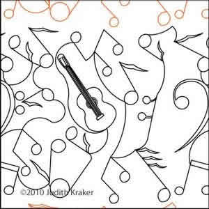 Digital Quilting Design Notes with Guitar Panto 2 by Judith Kraker.