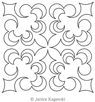Arcs Block by Janice Kagenski. This image demonstrates how this computerized pattern will stitch out once loaded on your robotic quilting system. A full page pdf is included with the design download.