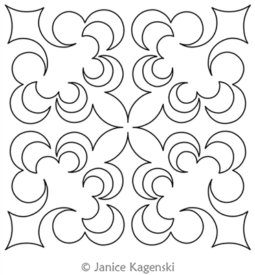 Arcs Block by Janice Kagenski. This image demonstrates how this computerized pattern will stitch out once loaded on your robotic quilting system. A full page pdf is included with the design download.