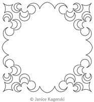 Arcs Frame by Janice Kagenski. This image demonstrates how this computerized pattern will stitch out once loaded on your robotic quilting system. A full page pdf is included with the design download.