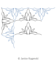 Bloom Continuous Triangle by Janice Kagenski. This image demonstrates how this computerized pattern will stitch out once loaded on your robotic quilting system. A full page pdf is included with the design download.
