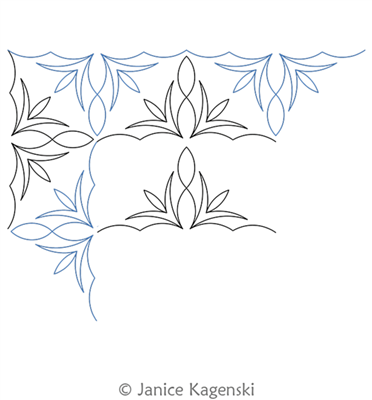 Bloom Continuous Triangle by Janice Kagenski. This image demonstrates how this computerized pattern will stitch out once loaded on your robotic quilting system. A full page pdf is included with the design download.